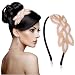 Sibba 1920s Headbands for Women Head Bands Accessories Crystal Bridal Wedding Black Headpiece 20s Rhinestone Flapper Vintage Hair Valentines Accessory for Girls Costume Prom Party Retro White Gold - Image 2