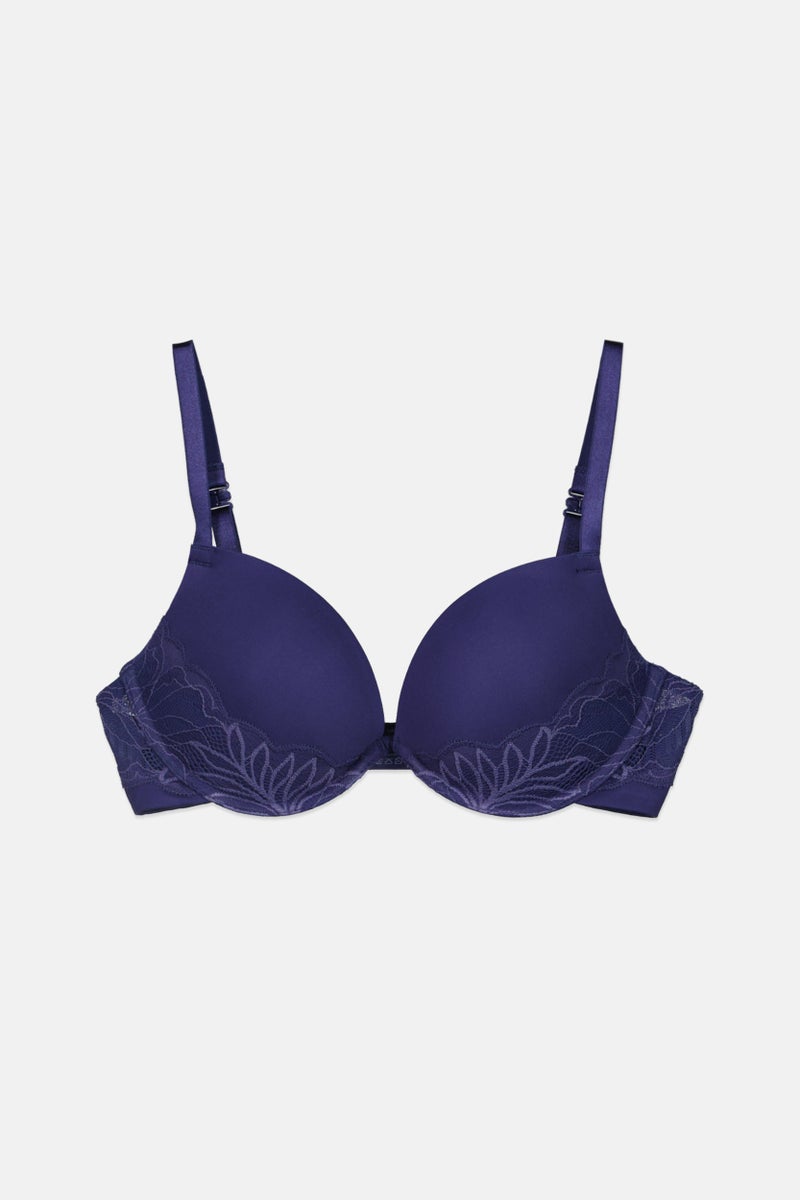 Tchibo Women Padded Underwired Push Up Bra, Navy  - Image 1
