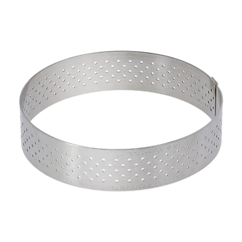de Buyer Perforated Round Tart Ring - 8â€ Diameter, 0.8â€ Height - Perfect for Baking Beautifully Crisp Tarts - Easy to Use & Clean - Made in France - Image 1