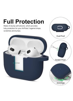 Aookay For Apple Airpod 4/Airpods 4th Generation/Airpod 4th Gen Case Cover with Keychain, Full Protective Silicone Case Accessories , Front LED Visible (Dark Blue)  - Image 4
