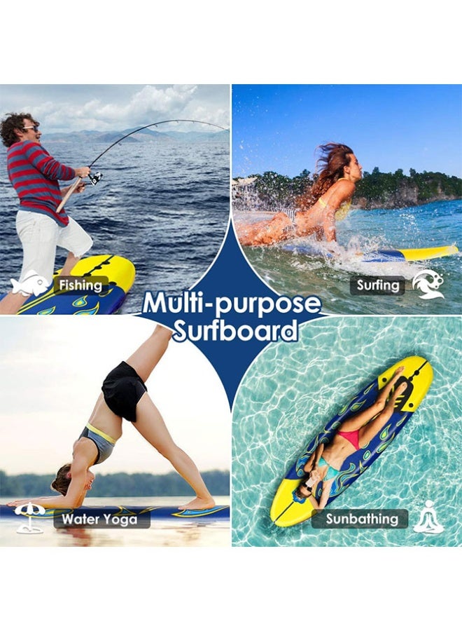 Max Strength 6Ft Stand Up Surfing Board with 3 Detachable Fins, Safety Leash, Non-Slip Lightweight Foam Surfboard for Kids, Teenager, Youth - Image 5