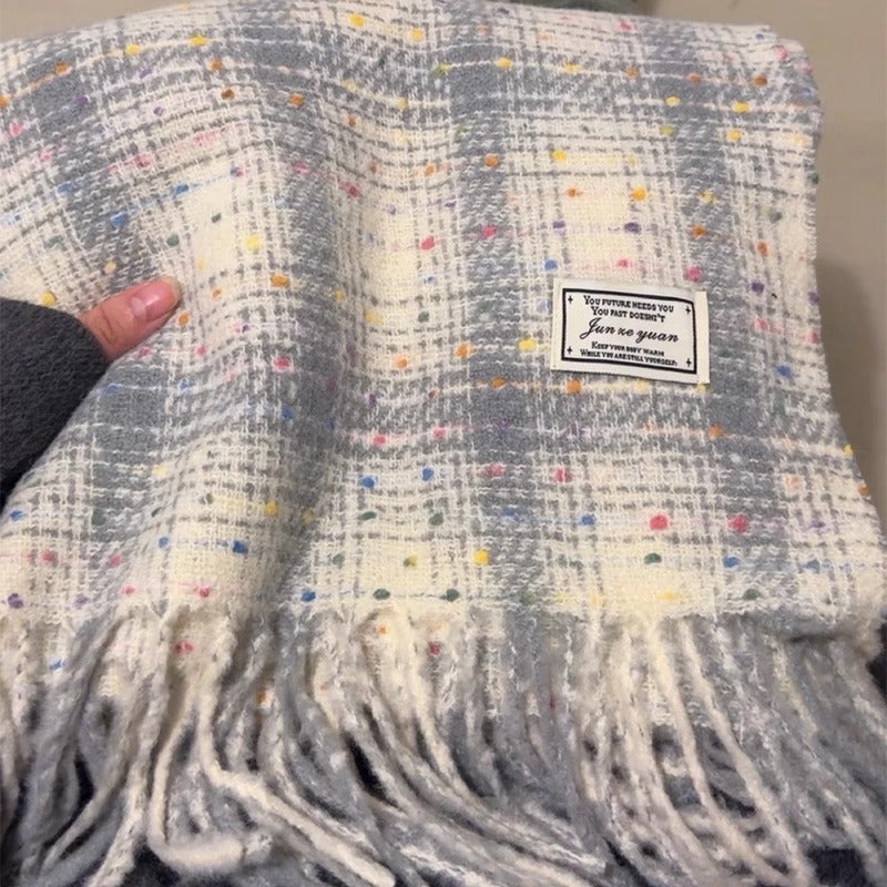 2024 new Korean version of the stars plaid scarf female autumn and winter student couple shawl Joker warm scarf wholesale - Image 5