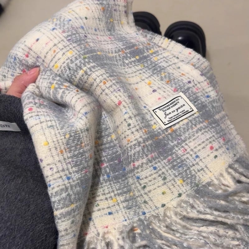 2024 new Korean version of the stars plaid scarf female autumn and winter student couple shawl Joker warm scarf wholesale - Image 2