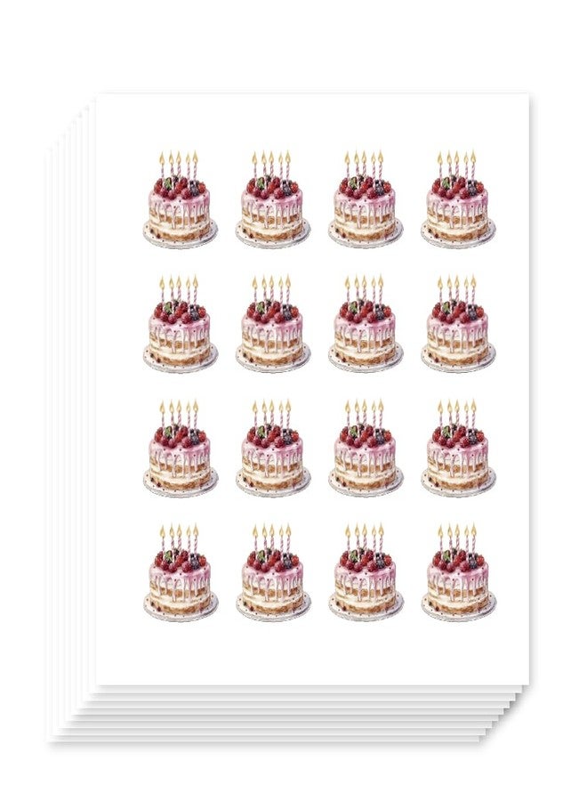 AHANDMAKER 320Pcs Birthday Cake Stickers, Cute Birthday Cake Paper Decals Self-Adhesive Label Stickers for Birthday Party Gift Favors, Envelope Seals, Scrapbooking, Calendars, Journals, Album - Image 1