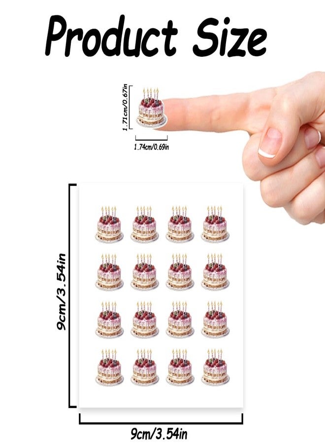 AHANDMAKER 320Pcs Birthday Cake Stickers, Cute Birthday Cake Paper Decals Self-Adhesive Label Stickers for Birthday Party Gift Favors, Envelope Seals, Scrapbooking, Calendars, Journals, Album - Image 2