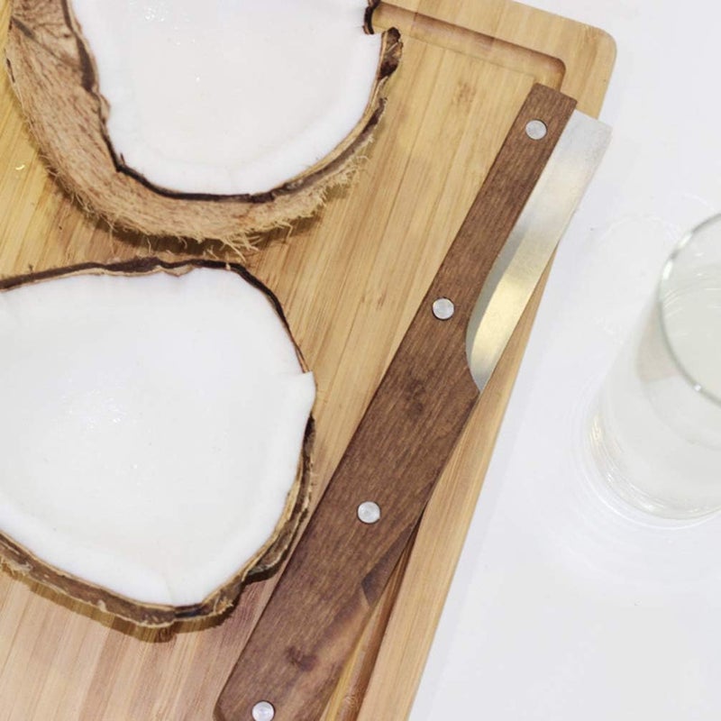 woobles Coconut Tool Coconut Cutter Stainless Steel Opener Double Ended Coconut Cutter with Wooden Handle Kitchen Gadget Tools - Image 5