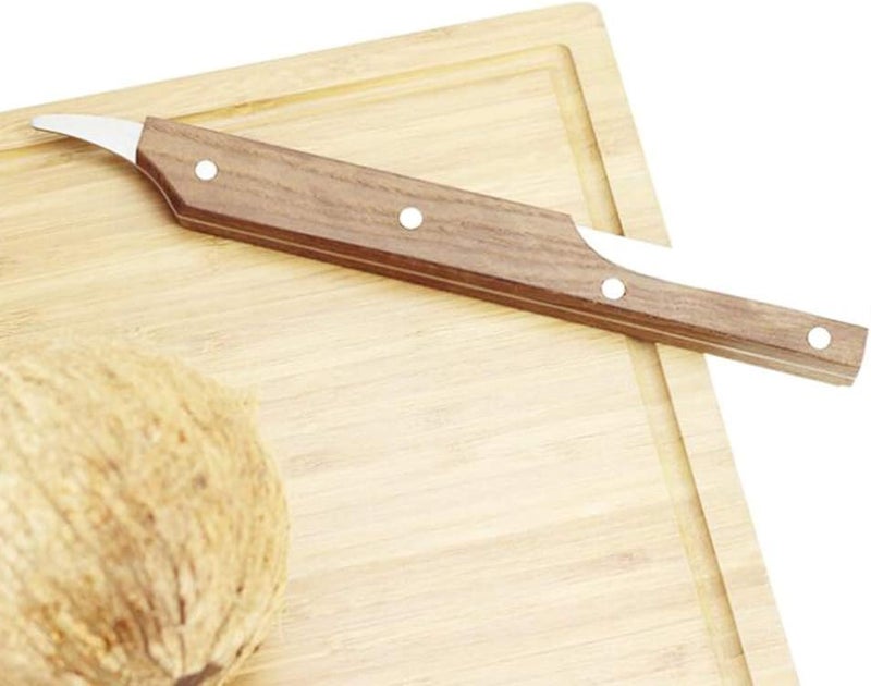 woobles Coconut Tool Coconut Cutter Stainless Steel Opener Double Ended Coconut Cutter with Wooden Handle Kitchen Gadget Tools - Image 2