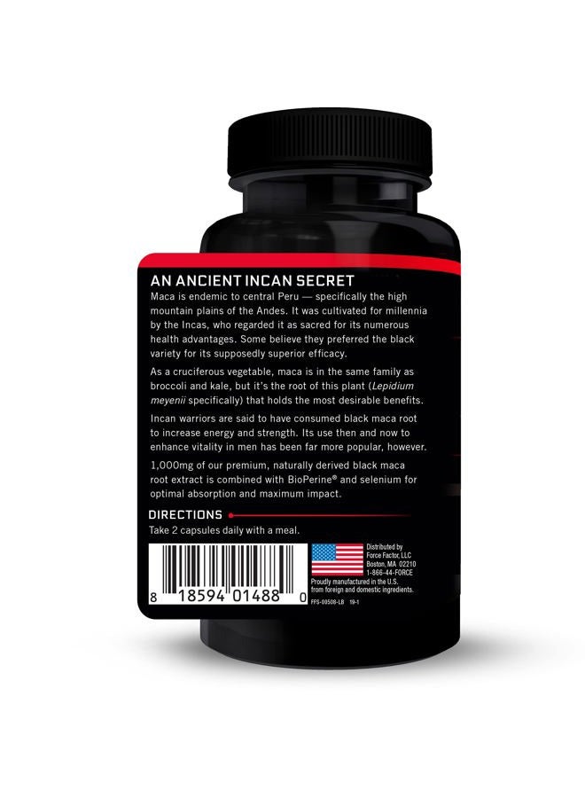 FORCE FACTOR Black Maca Root, 3-Pack, Vitality Supplement for Men with Superior Absorption and Power, Natural Maca Negra Extract, Fundamentals Series, 1000mg, 180 Capsules - Image 3
