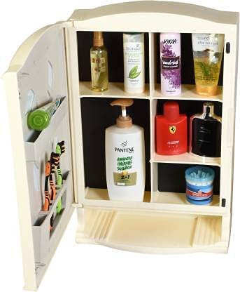 Urban Choice Urban Choice Grace Fine Ware Bathroom Cabinet with Mirror Wall Mounted Storage Cabinet with Magnetic Door 4 Inner Shelve Stylish HeavyDuty Plastic Cabinet for Storage Above Washbasin  - Image 3