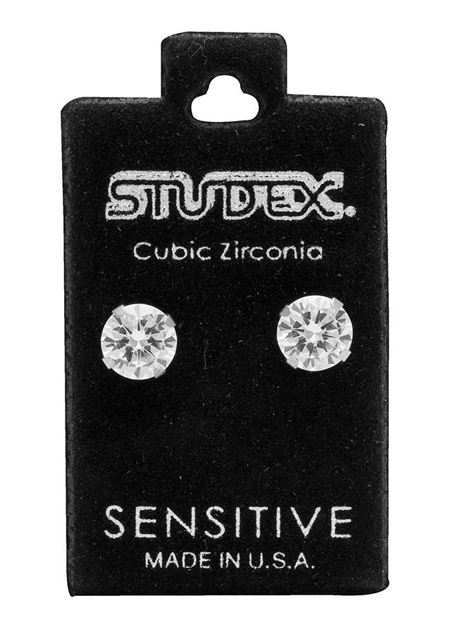 ستوديكس حلق الأذن 7 ملم  زركونيا مكعب من الفولاذ المقاوم للصدأ لا يسبب الحاسية - Image 5