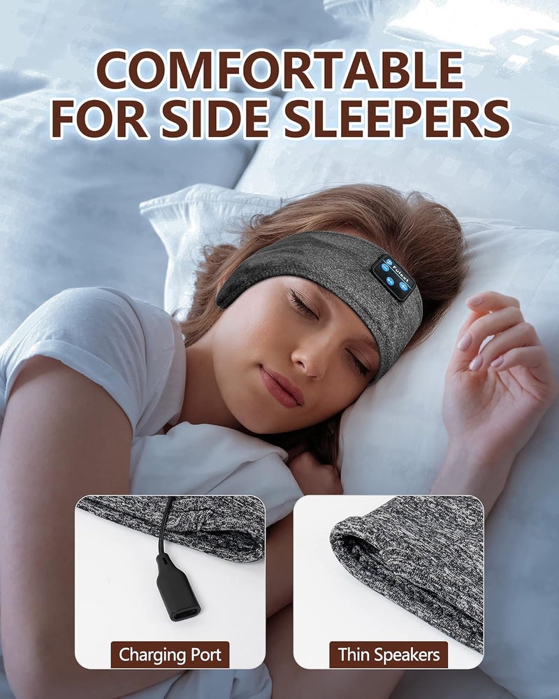 Voerou Sleep Headphones, Bluetooth Headband,Sleeping Headphones with Ultra-Thin Speakers for Side Sleepers,Headband Headphones for Sleeping,Running,Workout,Travel,Yoga,Insomnia,Meditation - Image 4