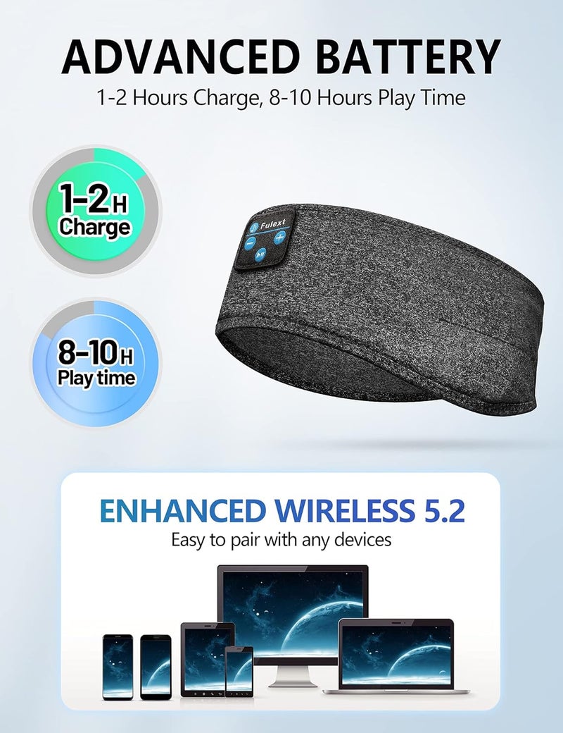 Voerou Sleep Headphones, Bluetooth Headband,Sleeping Headphones with Ultra-Thin Speakers for Side Sleepers,Headband Headphones for Sleeping,Running,Workout,Travel,Yoga,Insomnia,Meditation - Image 5