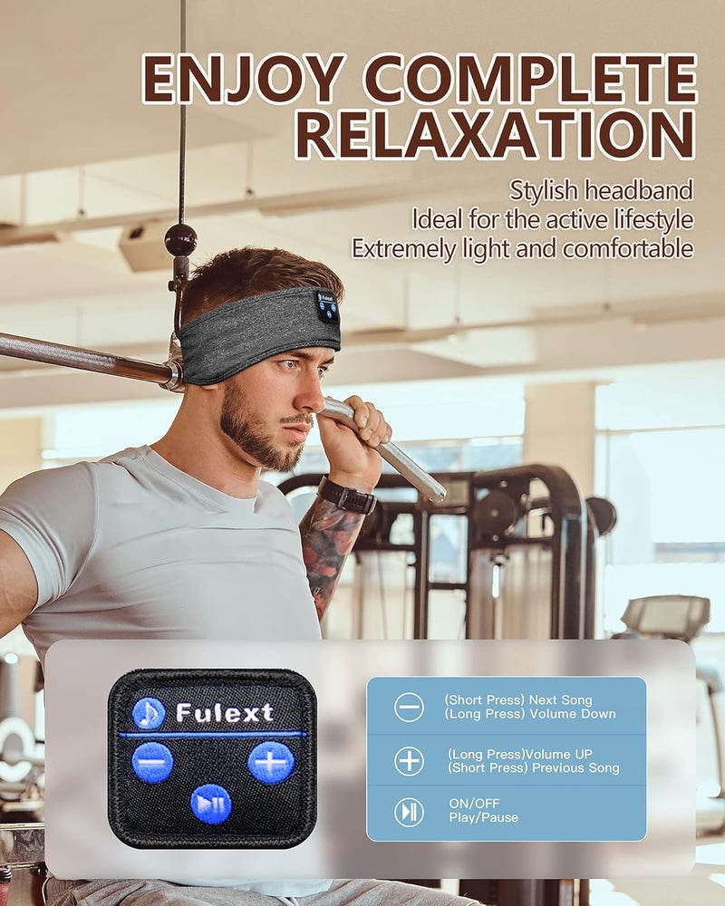 Voerou Sleep Headphones, Bluetooth Headband,Sleeping Headphones with Ultra-Thin Speakers for Side Sleepers,Headband Headphones for Sleeping,Running,Workout,Travel,Yoga,Insomnia,Meditation - Image 3