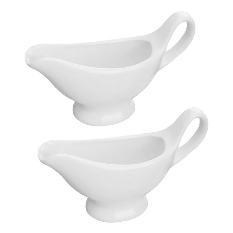 2Pcs 6.1x3.6in Gravy Boats Gravy Sauce Jugs Condiment Boats with Handle - Image 5