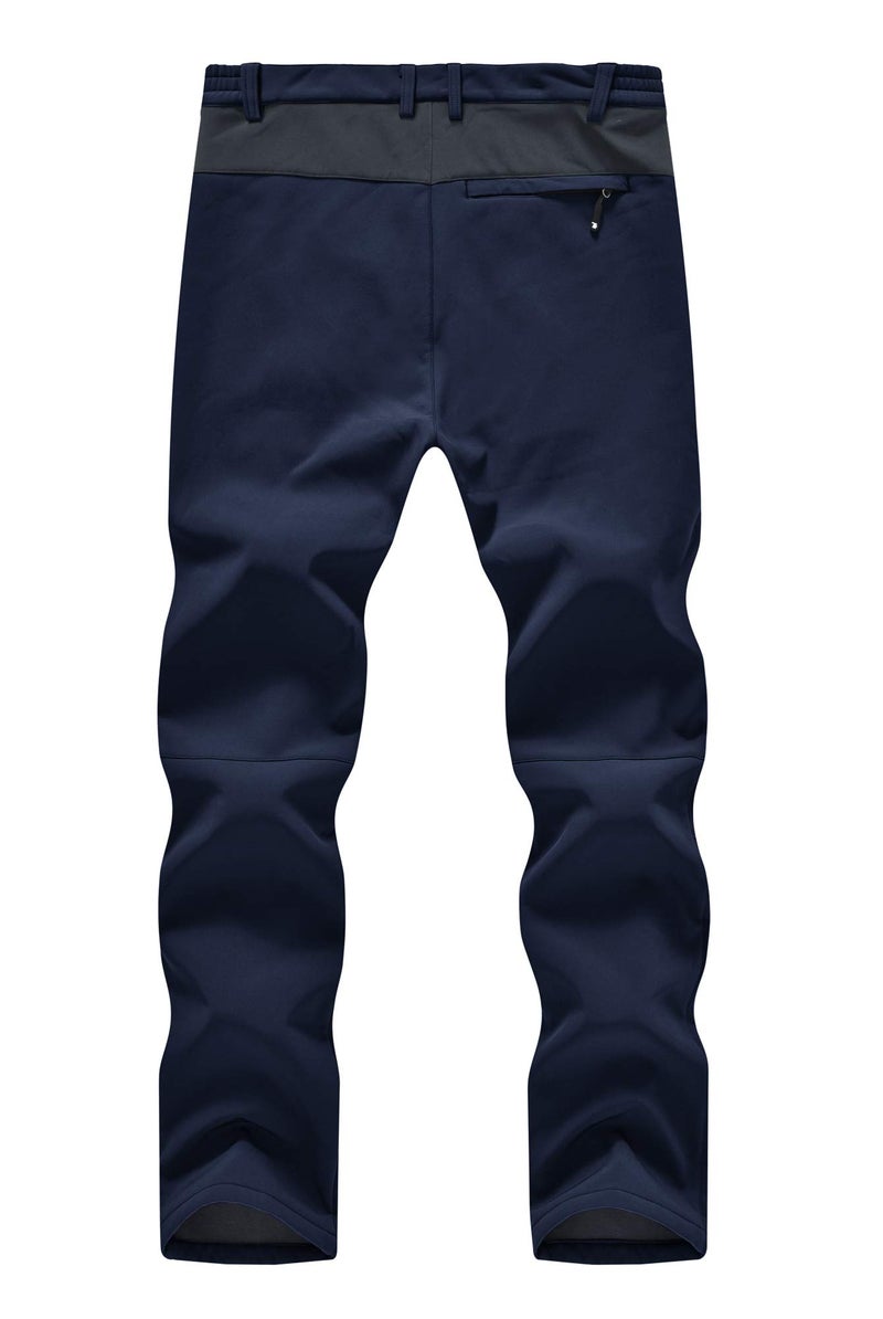 Ysento Men'S Fleece Lined Ski Snow Pants Winter Waterproof Softshell Insulated Hiking Cargo Pants Navy Size 34 - Image 3