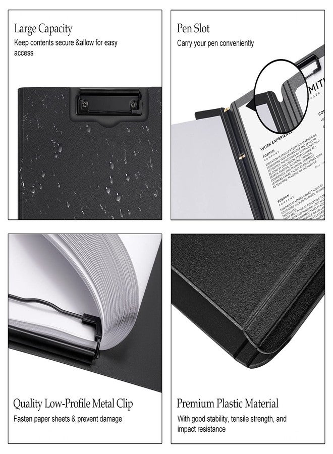Tomorotec Nursing Foldable Clipboard, Pen Holder, Dual Clip, A4 Size, Black - Image 4