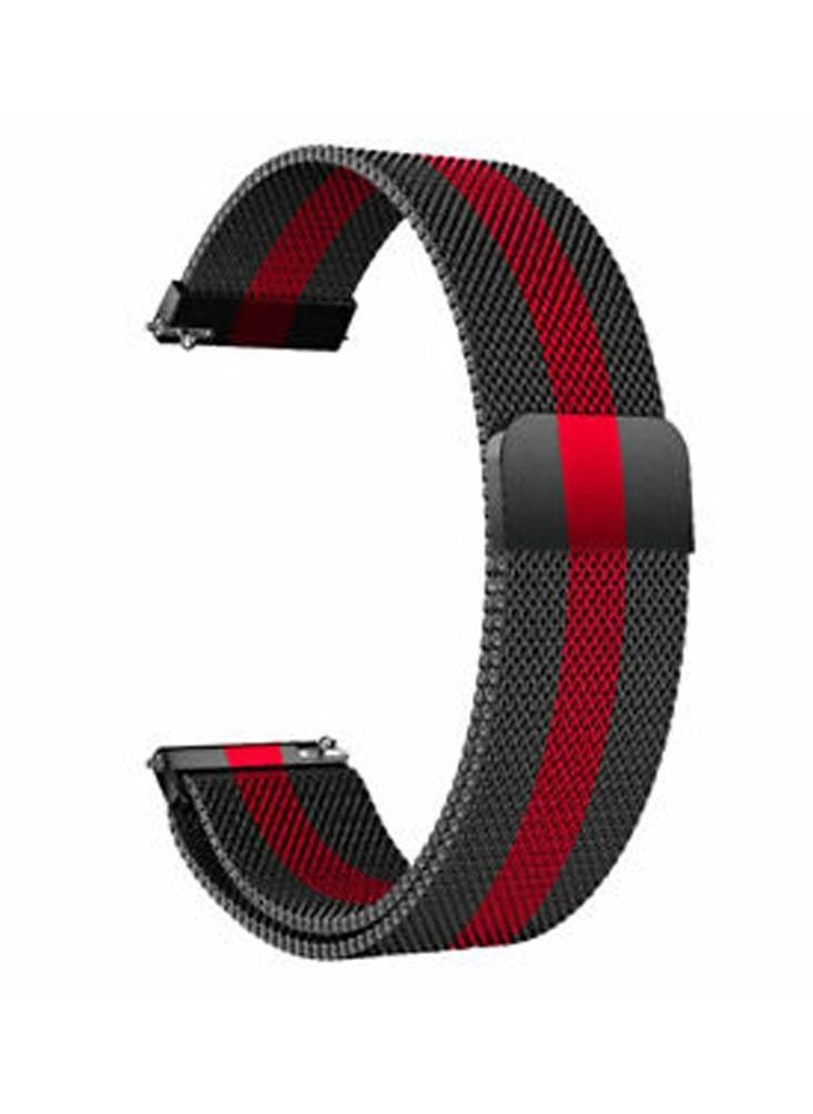CATANES - Samsung Galaxy Watch 5 / Galaxy Watch 5 Pro Band Milanese Stainless Steel Strap 20mm Compatible with Galaxy Watch5 (44mm/40mm) Galaxy Watch5 Pro (45mm) Black/Red - Image 1