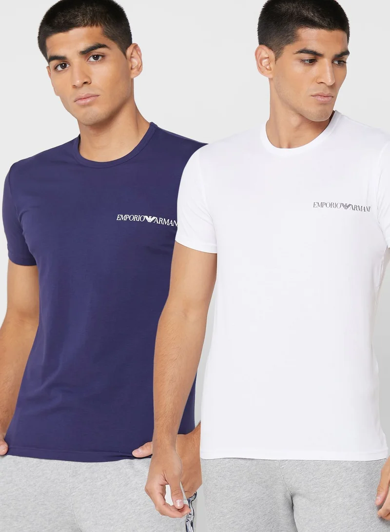 EMPORIO ARMANI 2 Pack Logo Crew Neck T-Shirt