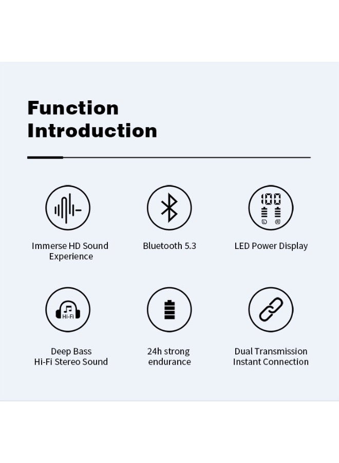MARCAN True Wireless Stereo Earbuds, Bluetooth Earbuds Touch Control 24h Strong Endurance, in-Ear Bluetooth 5.3 Headphones,Feather-Like Wearing, Open-Ear Listening, Black - Image 3