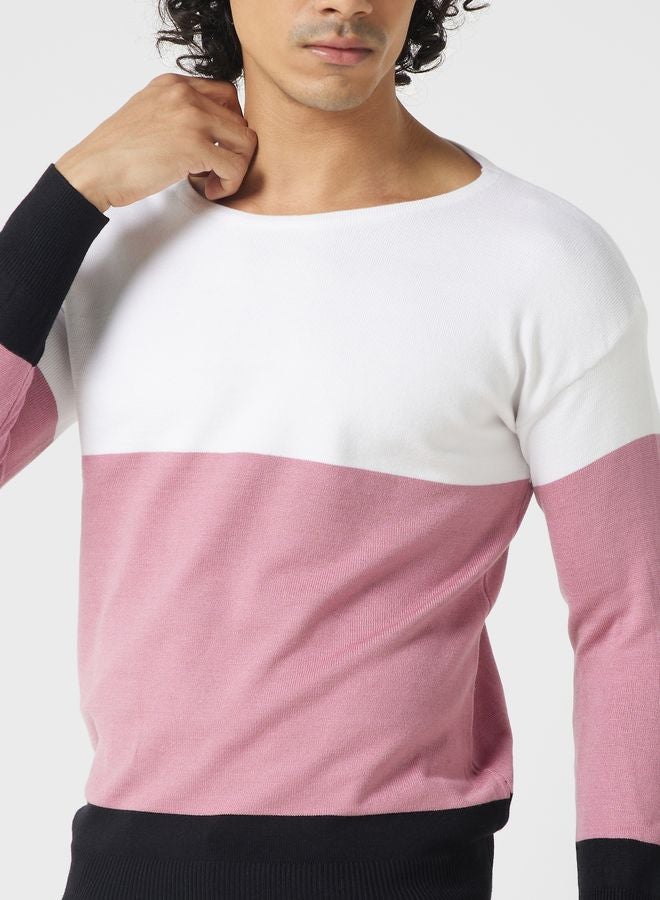 Seventy Five Colourblock Crew Neck Sweater - Image 3