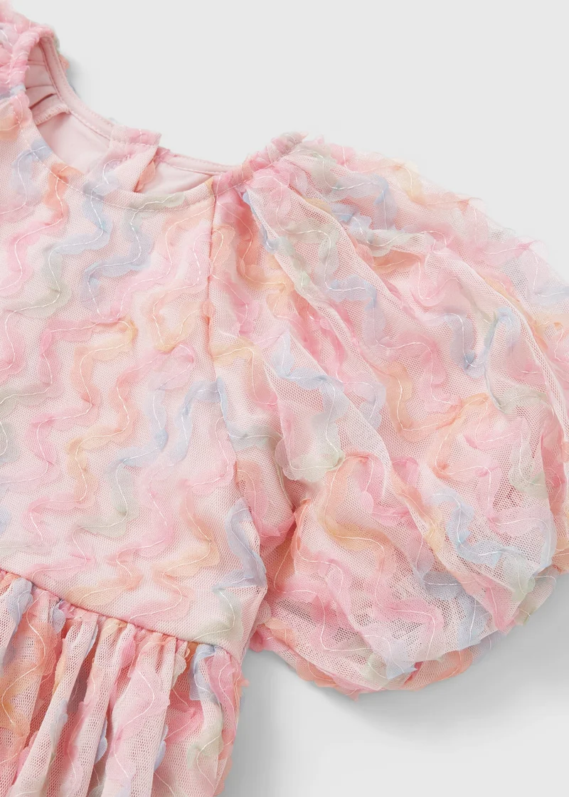 ماتلان Girls Pink Floral Dress