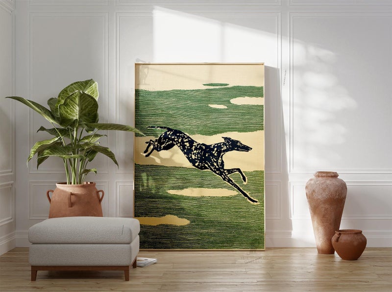 TNESSENTIAL Greyhound Running Poster | Vintage Dog Art Print | Mid-Century Animal Wall Décor - Image 4