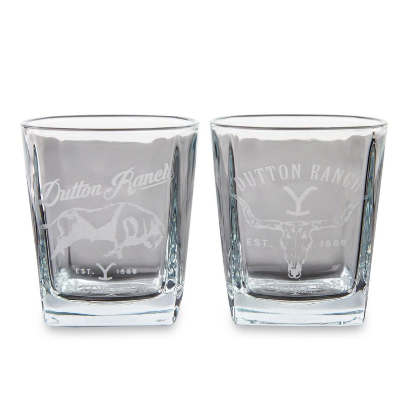 Toynk Toynk Yellowstone Dutton Ranch 9Ounce Mini Rocks Glasses Set of 2  Whiskey Shot Glass For Home Bar Kitchen