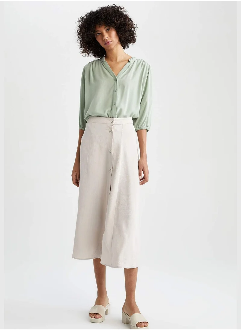 DeFacto A Cut High Waisted Midi Skirt