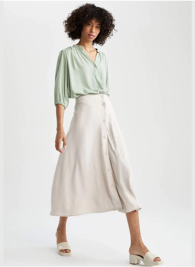 DeFacto A Cut High Waisted Midi Skirt