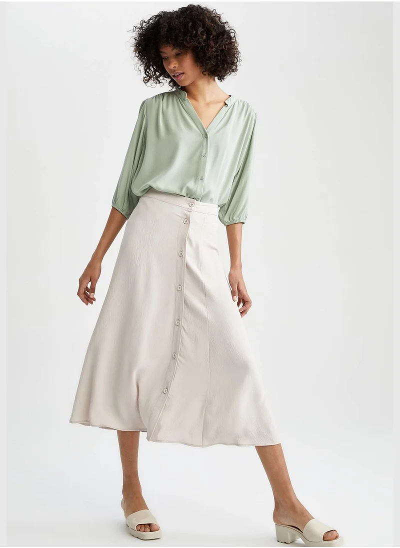 DeFacto A Cut High Waisted Midi Skirt