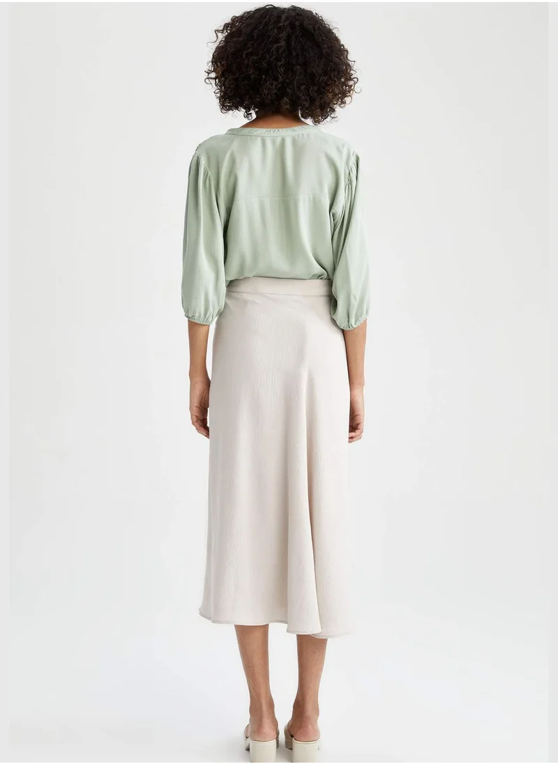 DeFacto A Cut High Waisted Midi Skirt