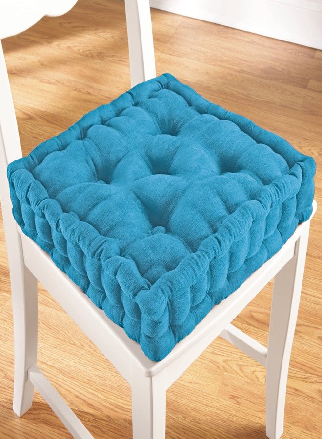 Collections Etc Tufted Padded Boosted Cushion and Support - Plush Seating for Chair with Carrying Handle, Blue - Image 2