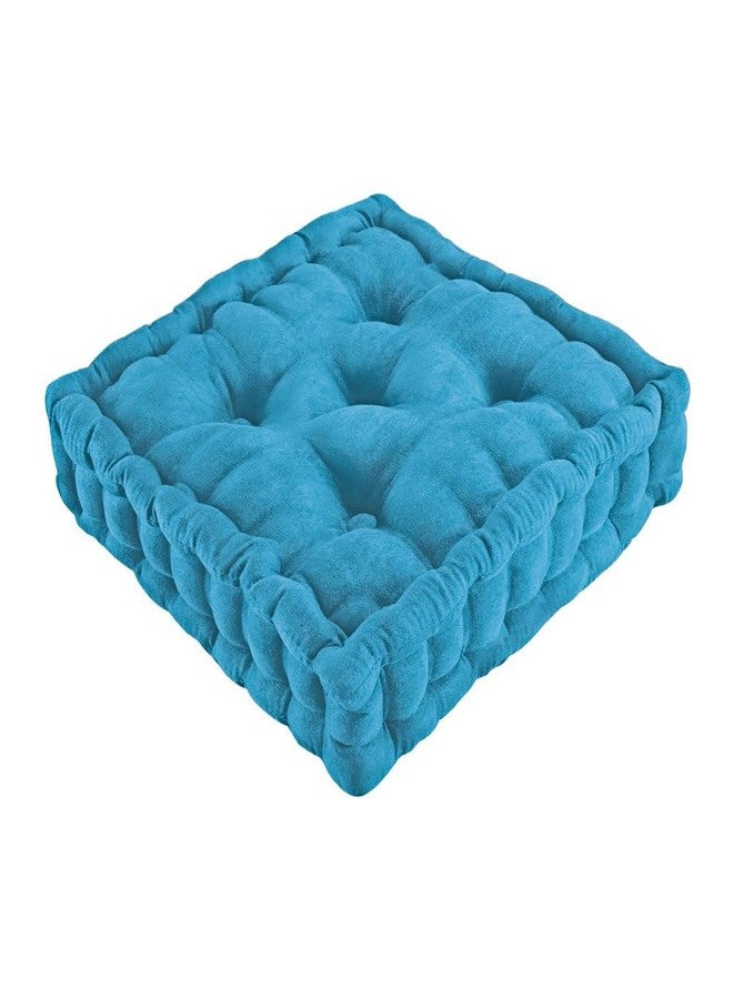 Collections Etc Tufted Padded Boosted Cushion and Support - Plush Seating for Chair with Carrying Handle, Blue - Image 1