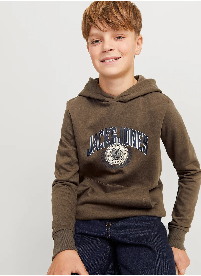Jack & Jones Junior Kids Graphic Print Hoodie