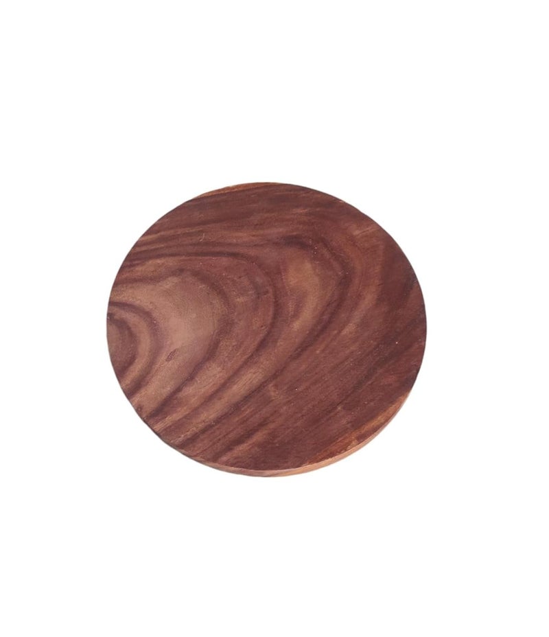 OGGN Handcrafted Acacia Wood Chakla Wooden Rolling Board Handmade RotiChapati Maker Roti Roller Boards Chapathi Kattai Round Polpat for Home Kitchen Best for Phulka Papads Puri Small - Image 3