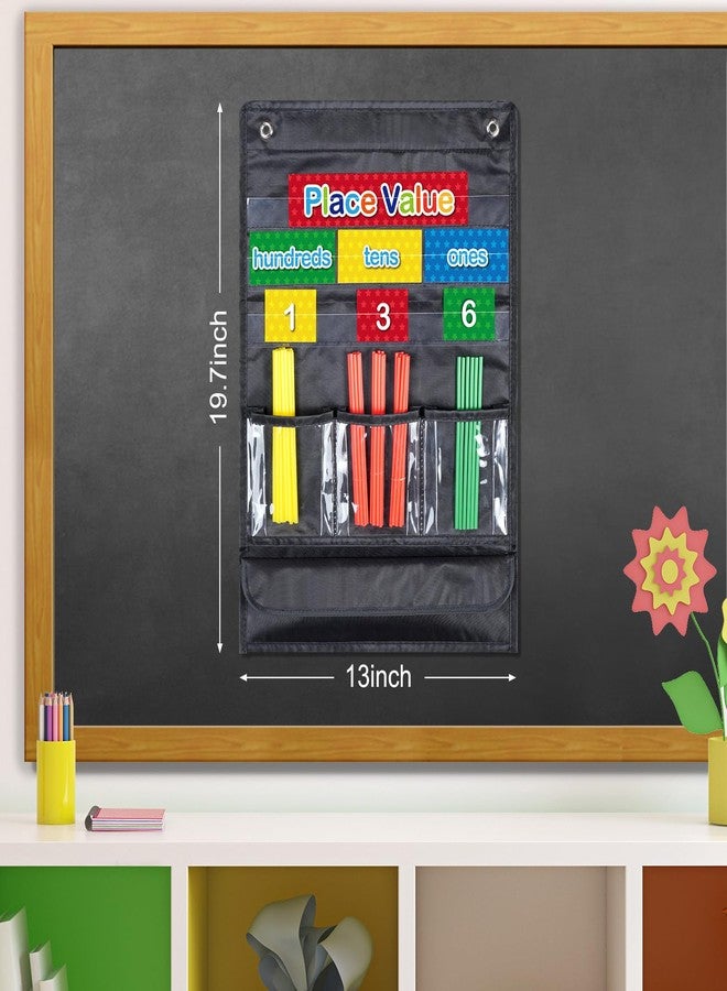 Jectivs Place Value Pocket Charts & Counting Caddie Magnetic Pocket Chart for Classroom and Home School Math Lessons Teacher Supplies,Hundreds, Tens, Ones - Image 2