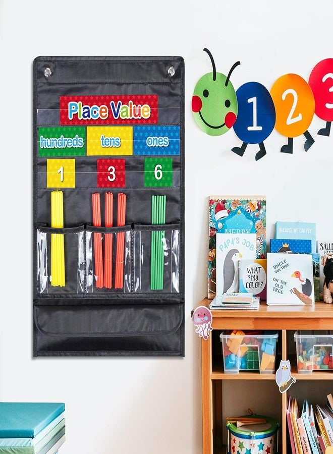 Jectivs Place Value Pocket Charts & Counting Caddie Magnetic Pocket Chart for Classroom and Home School Math Lessons Teacher Supplies,Hundreds, Tens, Ones - Image 5