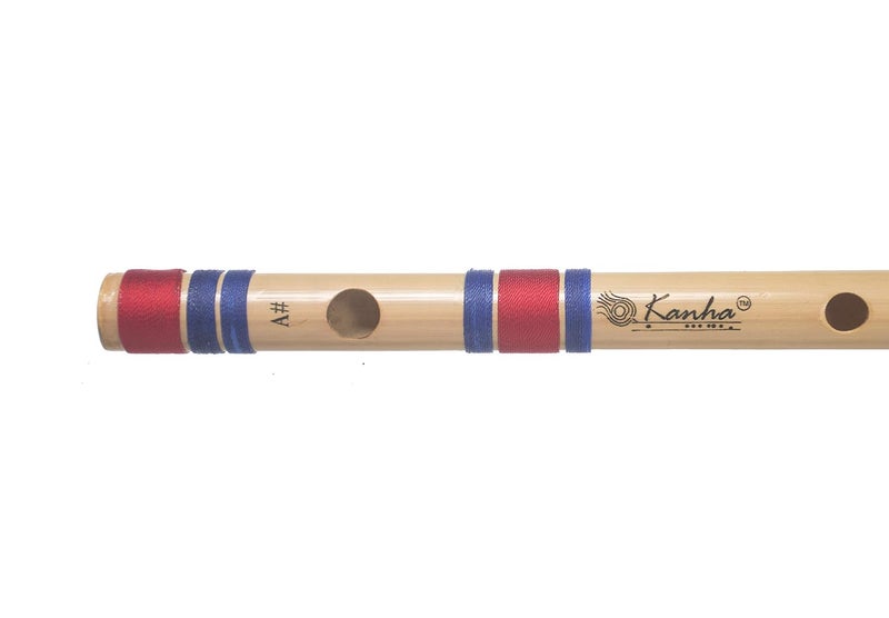 Kanha Flutes A Scale Sharp Medium Assam Bamboo Flute Musical Instrument Size 11 Inch Bansuri Right Handed - Image 3