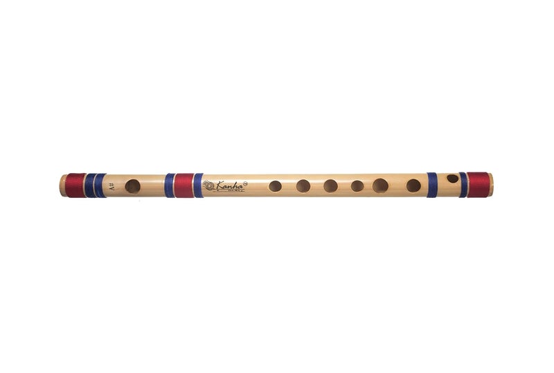 Kanha Flutes A Scale Sharp Medium Assam Bamboo Flute Musical Instrument Size 11 Inch Bansuri Right Handed - Image 1