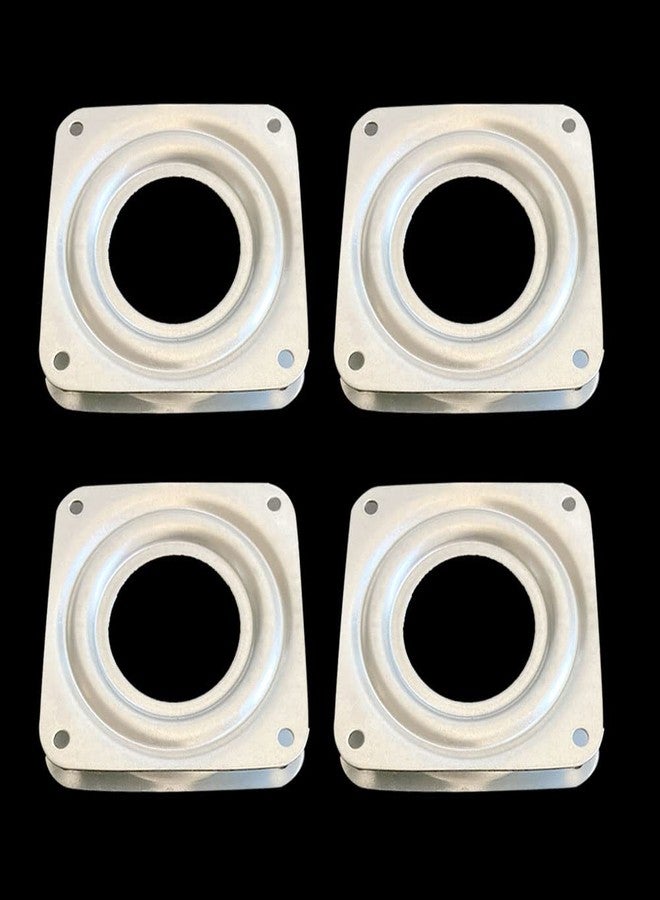 Aliotech 4pcs 3 Inch Square Lazy Susan Turntable Bearing Plate with 150 Pound Capacity Galvanized Steel Rotating Bearing Plate Swivel Plate - Image 1