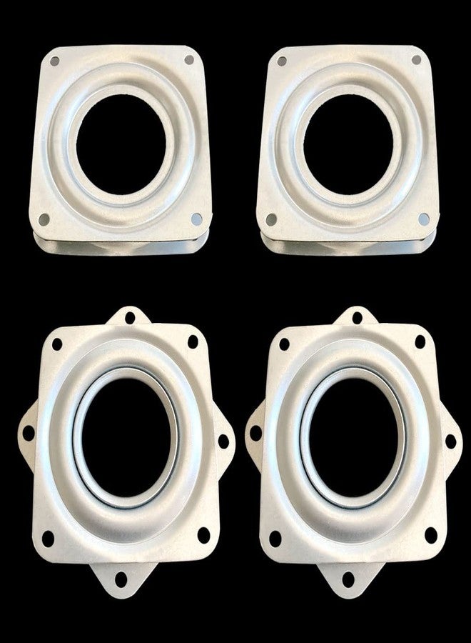 Aliotech 4pcs 3 Inch Square Lazy Susan Turntable Bearing Plate with 150 Pound Capacity Galvanized Steel Rotating Bearing Plate Swivel Plate - Image 2