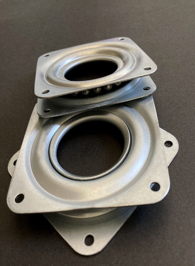 Aliotech 4pcs 3 Inch Square Lazy Susan Turntable Bearing Plate with 150 Pound Capacity Galvanized Steel Rotating Bearing Plate Swivel Plate - Image 4
