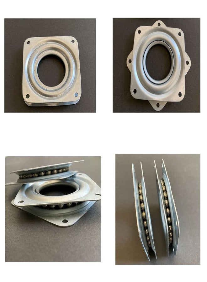 Aliotech 4pcs 3 Inch Square Lazy Susan Turntable Bearing Plate with 150 Pound Capacity Galvanized Steel Rotating Bearing Plate Swivel Plate - Image 3