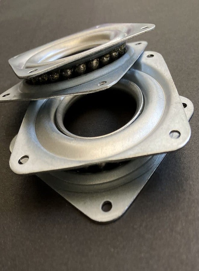 Aliotech 4pcs 3 Inch Square Lazy Susan Turntable Bearing Plate with 150 Pound Capacity Galvanized Steel Rotating Bearing Plate Swivel Plate - Image 5