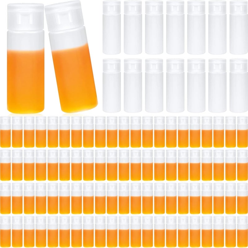 Nuogo 100 Pcs 12ml 0.4oz mini plastic sample bottle Flip Cap Empty Travel Bottles Small Squeeze Sample Containers Leakproof Refillable for Makeup Cosmetic Toiletry Foundation