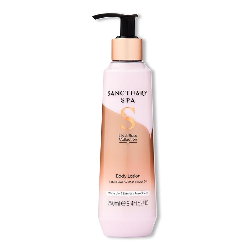 Sanctuary SANCTUARY Spa Lily And Rose Body Lotion Body Moisturiser With Lotus Flower And Vitamin C Vegan And Cruelty Free 250ml 