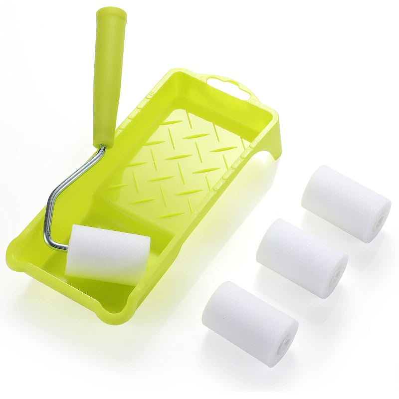 KUPOO Paint Roller 2 Inch,High-Density Foam Roller with Frame,Tray,Mini Paint Roller Refills, Small Sponge Roller Painting Supplies for Smaller DIY Stenciling Projects(Pack of 6) - Image 5