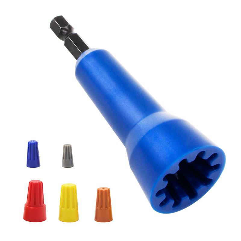 LISTENJIALE Wire Nut Twister,LISTENJIALE Wire Twister Tool for Drill and Wire Connector Driver with 1/4" Chuck(Blue) - Image 1