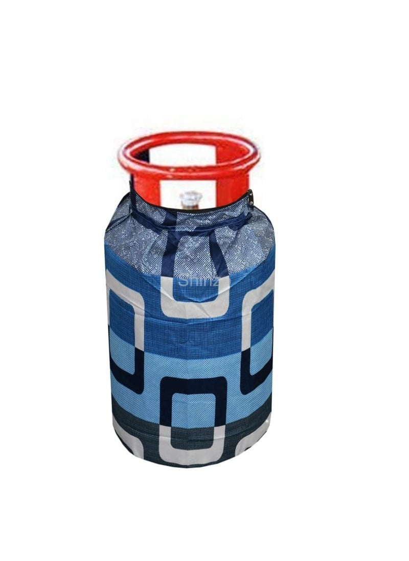Shinzo Shinzo Cotton Washable Brown Color Designed LPG Gas Cylinder Cover with Dustproof Pack of 1 Blue Box  - Image 2