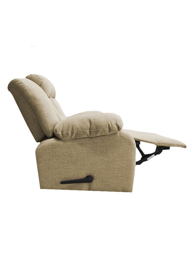 REGAL IN HOUSE Linen Upholstered Rocking Recliner Chair With Bed Mode - Off White - 90x100x80cm  - Image 4